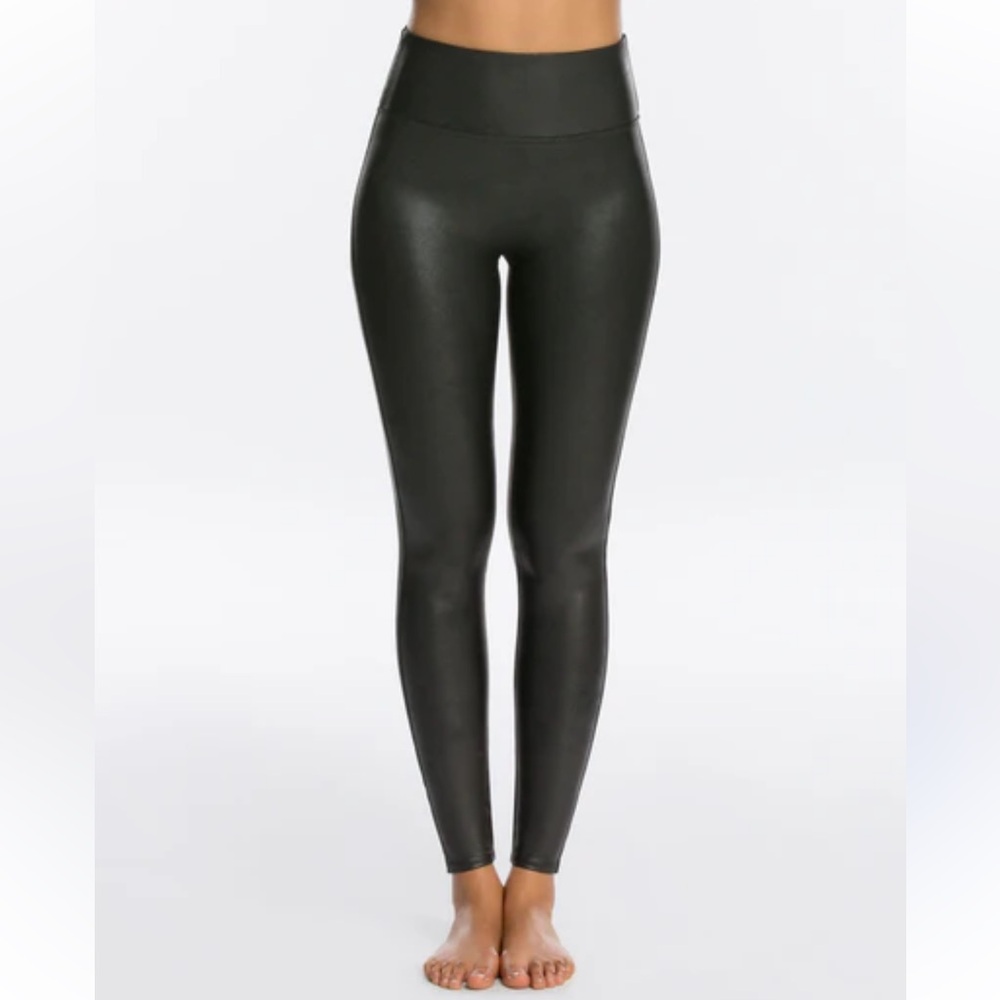 Spanx Faux Leather High Waisted Leggings Black